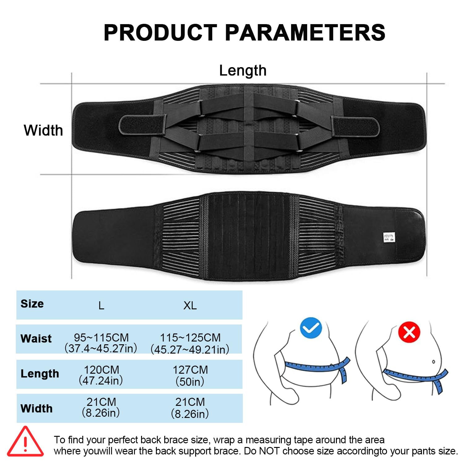 Back Braces for Lower Back Pain Relief with 6 Stays, Breathable Back Support Belt with Lumbar Pad for Men/Women for Work, Anti-Skid Lumbar Support Belt with 16-Hole Mesh for Sciatica (L) image number 2