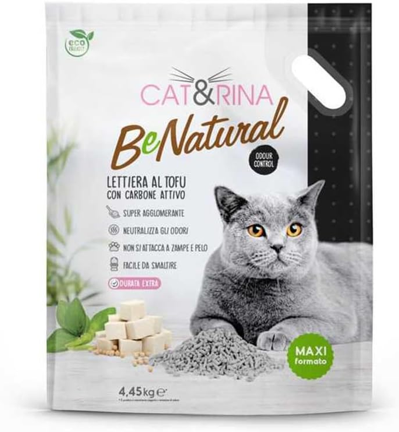 Cat&Rina Benatural Tofu Vegetable and Strong Clumping Cat Litter. Biodegradable and Disposable in the Toilet. up to 60 Days of Use. Maxi Format Aktivhole, 10L image number 3
