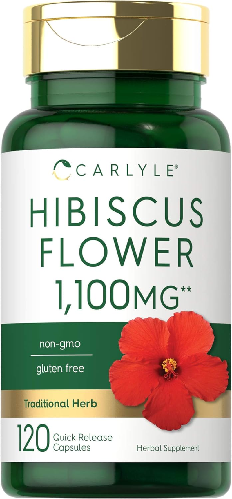 Hibiscus Flower Extract 1100 Mg | 120 Capsules | Non-Gmo, Gluten Free Supplement | by Carlyle image number 6