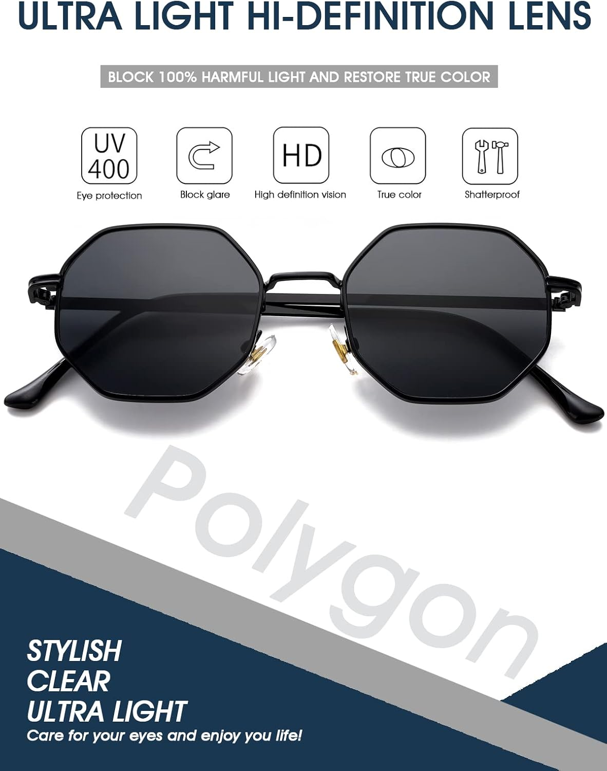 Vintage round Polarized Sunglasses for Women Classic Retro Designer Style image number 1