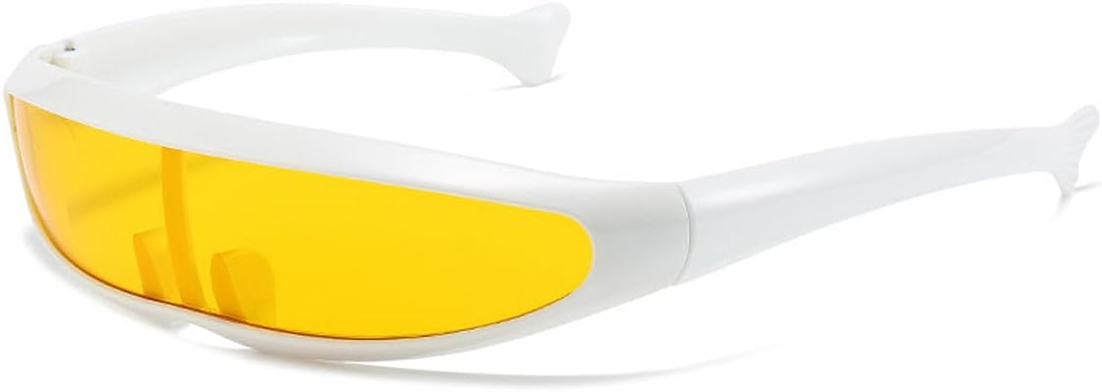 2PCS Futuristic Narrow Mirrored Visor Glasses for Party Women Men, Trendy Cyberpunk Visor Glasses Novelty Party Cool Alien Cyclops Shades (Black + Silver) image number 5