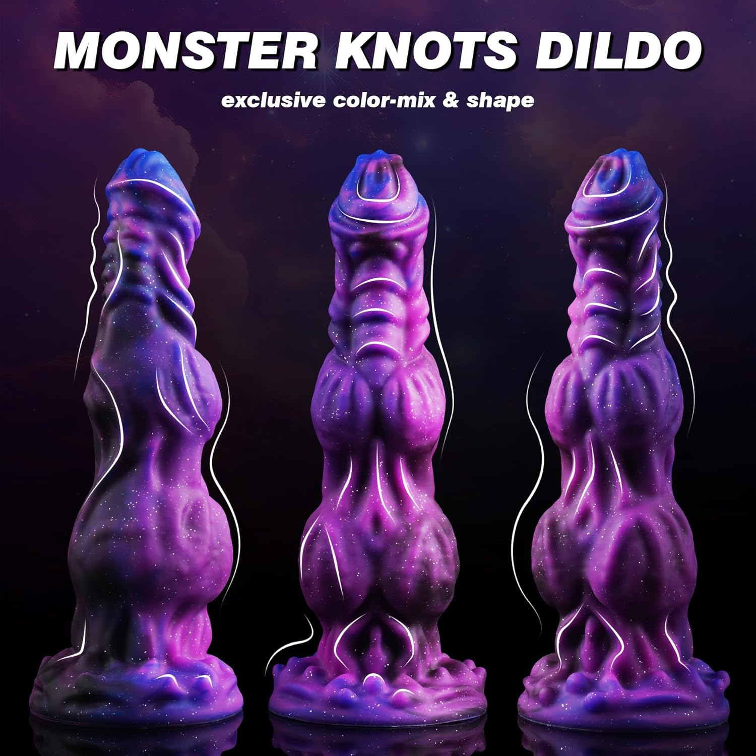 9.6" Monster Dildo Fantasy Horse Dildo with 2 Big Knots, Huge Dildo Thick Dildo with Strong Suction Cup, Dragon Dildo Dog Knot Dildo for Women Sex, Toys for Men Gay, Adult Toys for Women Men image number 4