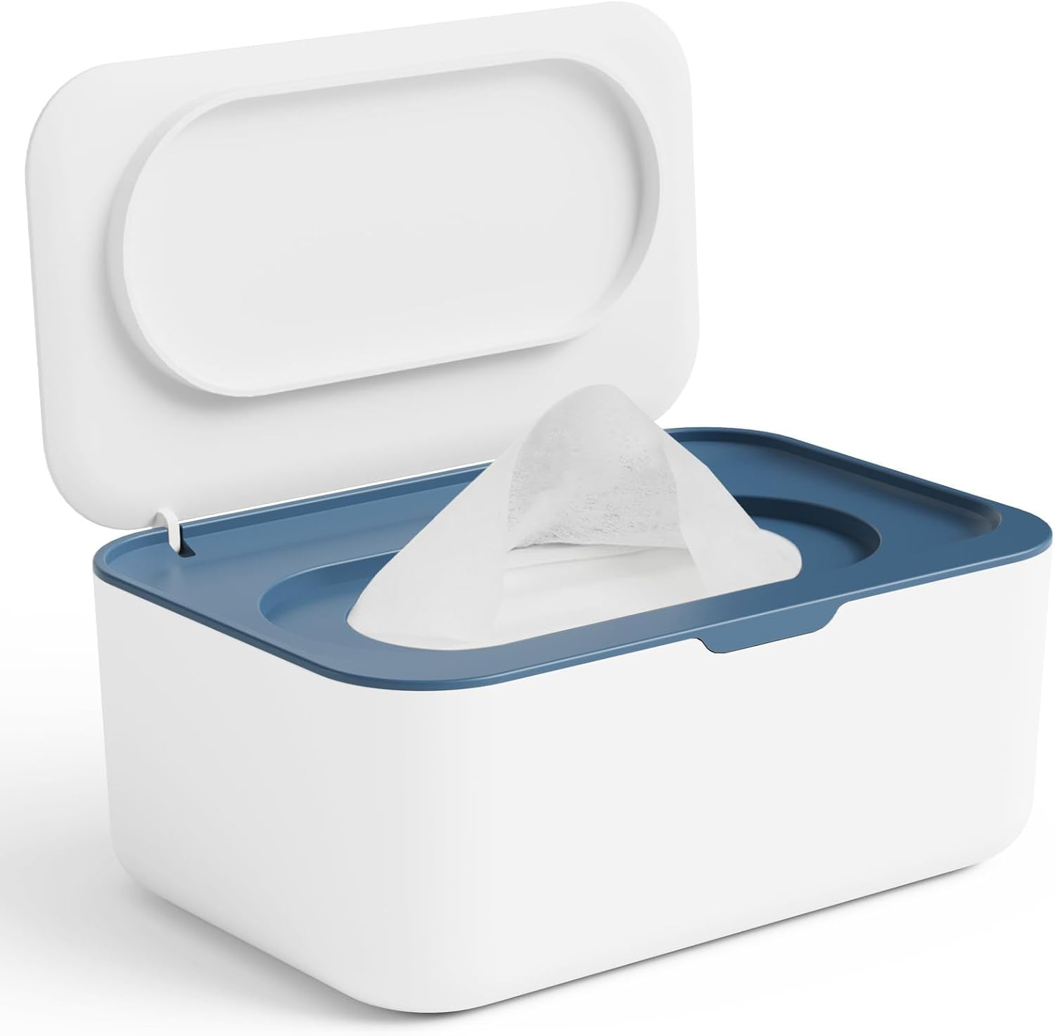 Wipes Dispenser for Baby & Adult, Wet Wipe Dispenser Compatible with Baby Wipes, 80 Wipes Capacity, Suitable for Living Room, Bathroom, Nursery, Easy Pull, Non-Slip Case by CRFY (Grey)