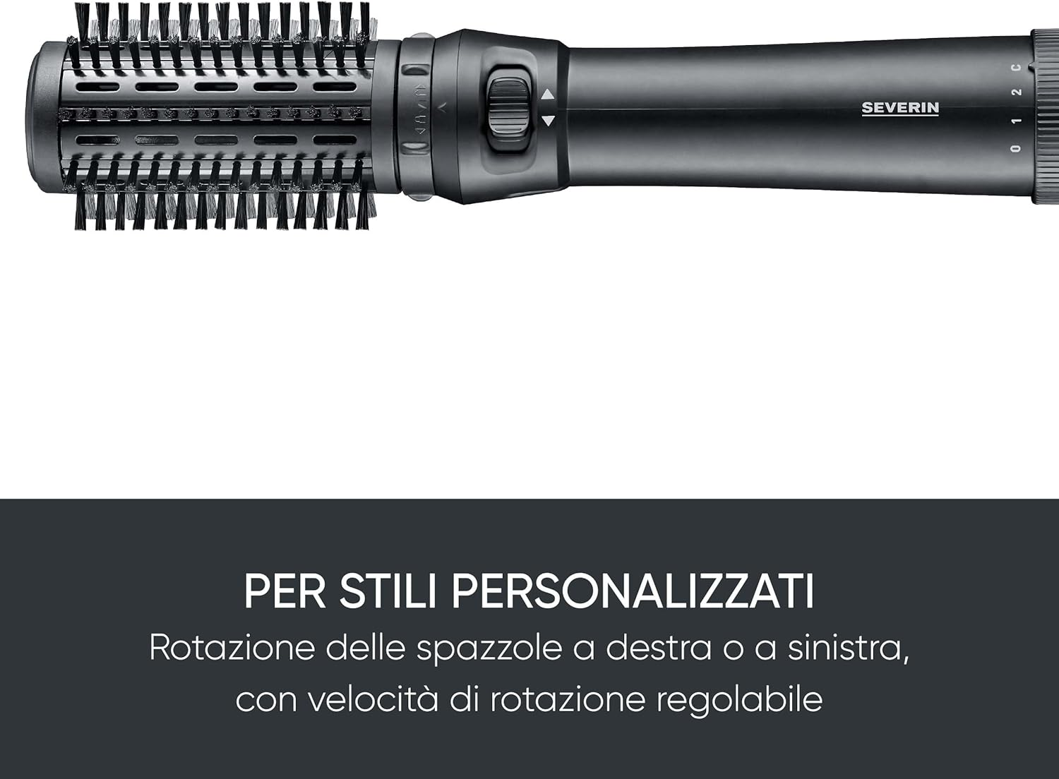 SEVERIN Rotating Blower Brush with 360 Degree Swivel Cable Electric Brush Ceramic Keratin Coating for Healthy and Shiny Hair 1000W Black WL 0241