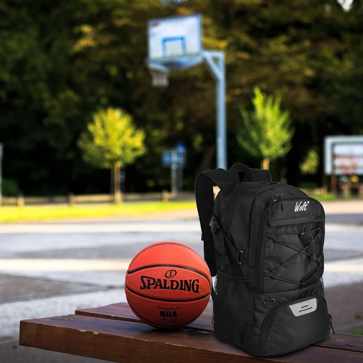 Basketball Backpack Large Sports Bag with Separate Ball Holder & Shoes Compartment, Best for Basketball, Soccer, Volleyball, Swim, Gym, Travel
