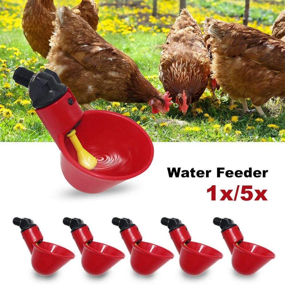 Automatic Cups Water Feeder Drinker Chicken Waterer Poultry Chook Bird (5PCS) - 1Pcs image number 7