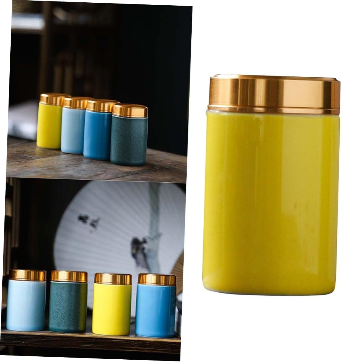 VILLFUL Mini Tea Can Ceramic Canister 85Ml Portable Sealed Food Storage Container Leak-Proof Design for Travel Home Kitchen Use image number 2