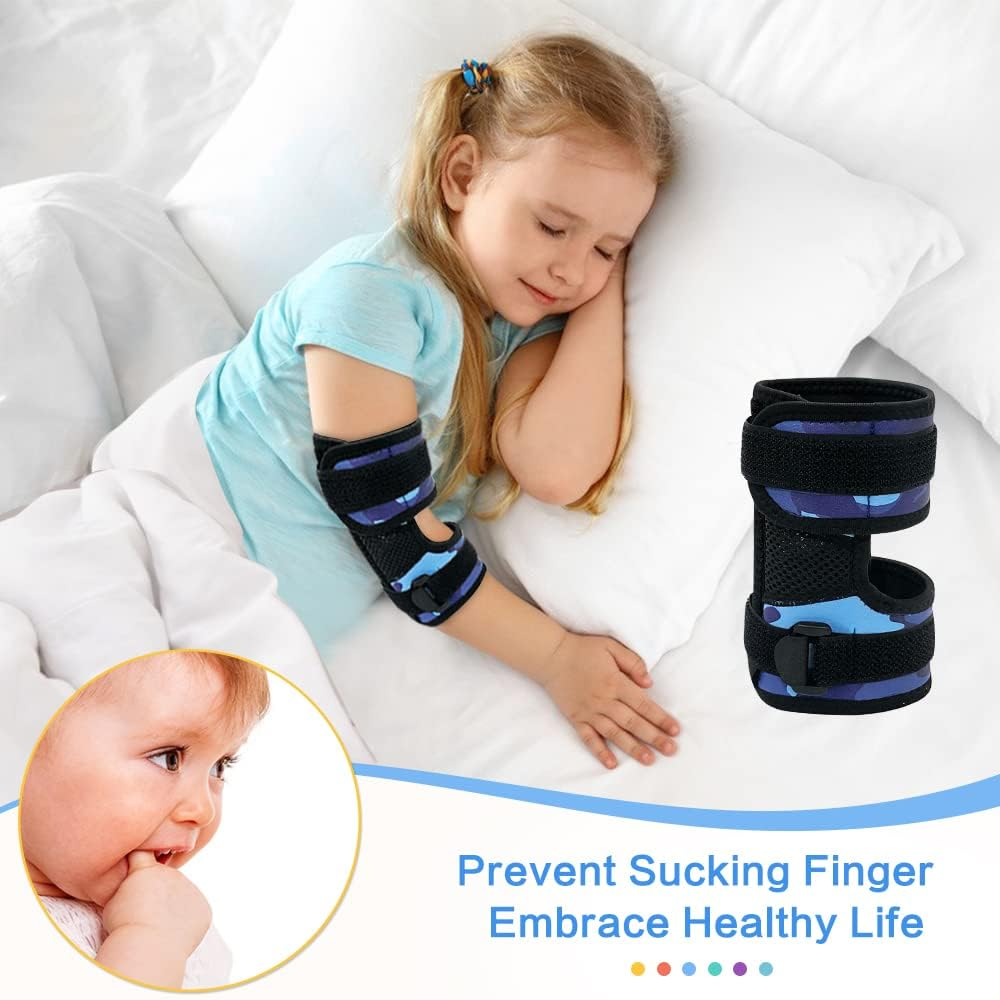 Thumb Sucking Stop for Kid Thumb Sucking Guard Nail Biting Treatment for Kids Finger Sucking Stop Biting Nails Prevention anti Thum Sucking Finger Hand Stopper Elbow Immobilizer Brace (Blue, 1PCS) - Blue image number 6