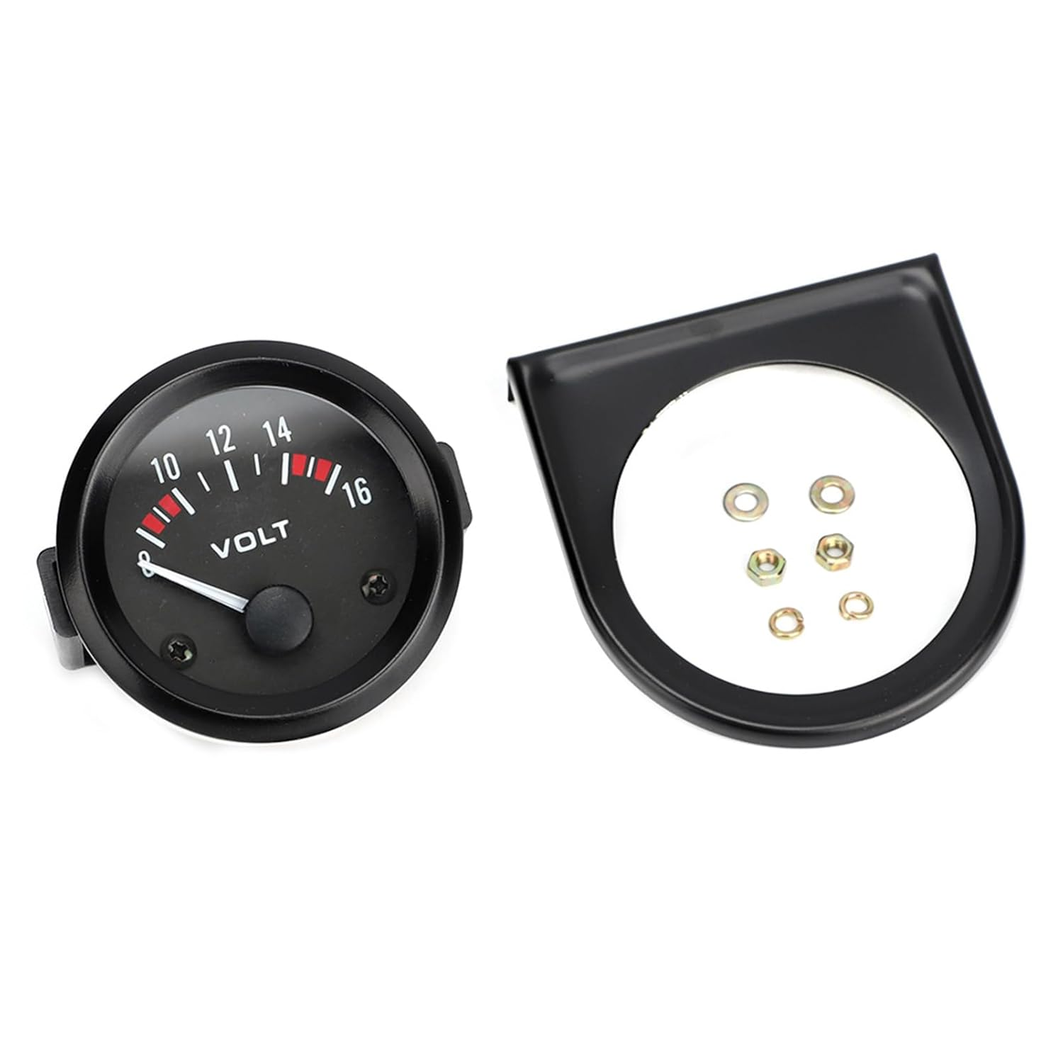 Car Universal 12V Voltmeter 52Mm/2In Voltage Meter Gauge for Most 12V Car, White Light, Aluminum Alloy Material image number 1