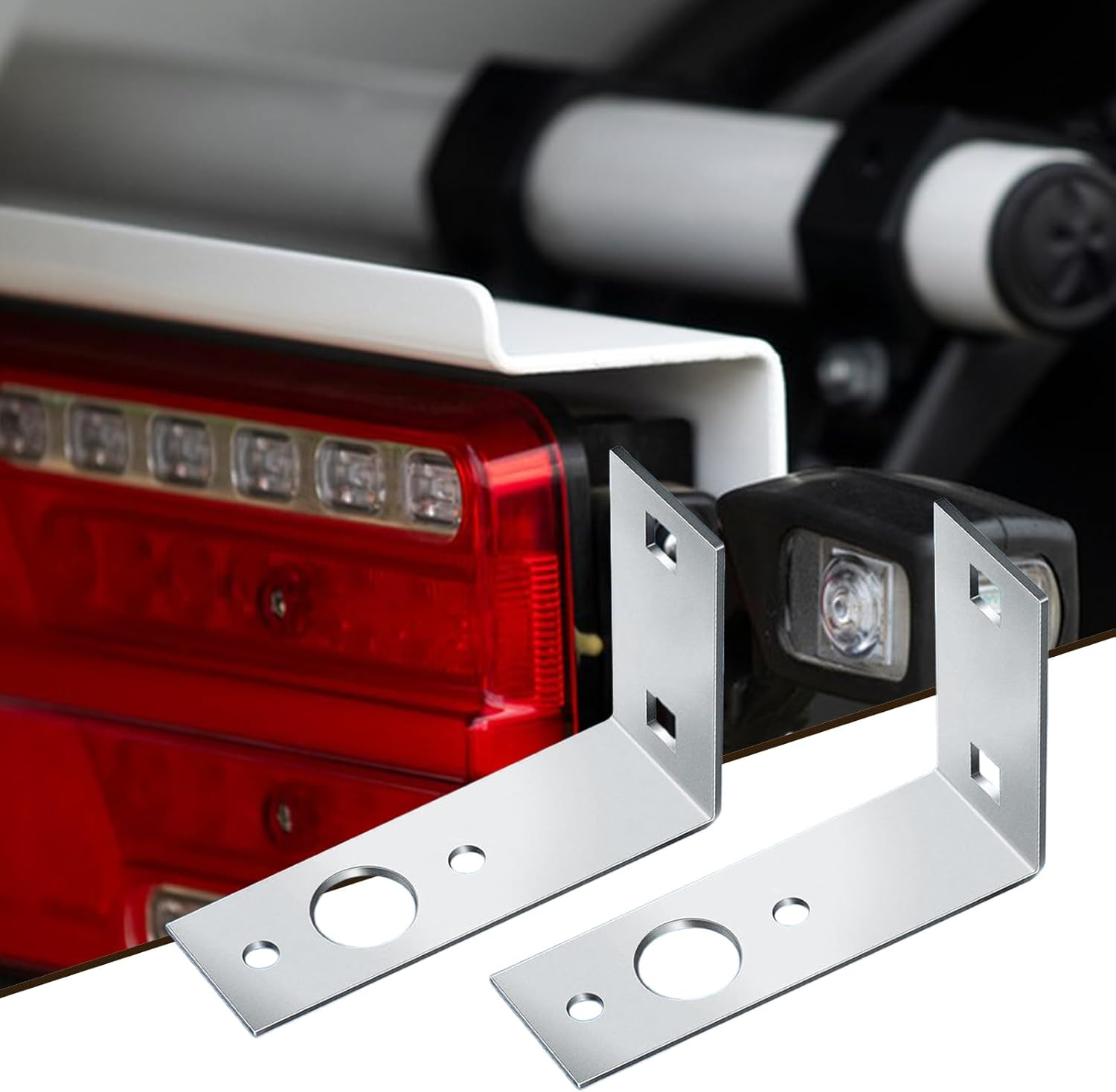 Boat Rear Light Bracket, Tail Light Mounting Bracket, L Shape Metal Lamp Rack for Transport Vehicle Truck Boat Marine Trailer image number 5