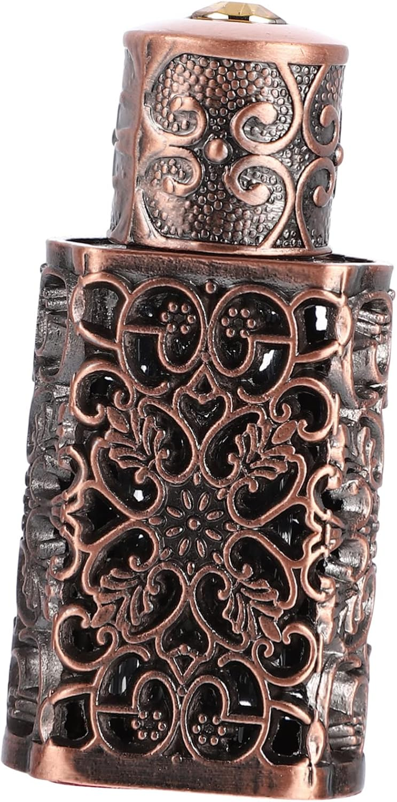 Metal Essential Oil Storage Bottle 3Ml Hollow Flower Engraved Leak-Proof Perfume Dispenser for Scientific and Craft Applications