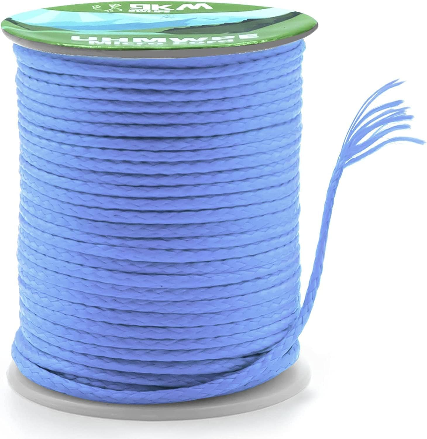 9KM DWLIFE 100% UHMWPE Braided Cord, 0.8Mm Black 100Ft 220Lb Hollow Rope for Hammock, Kite, Fishing, Climbing, Camping