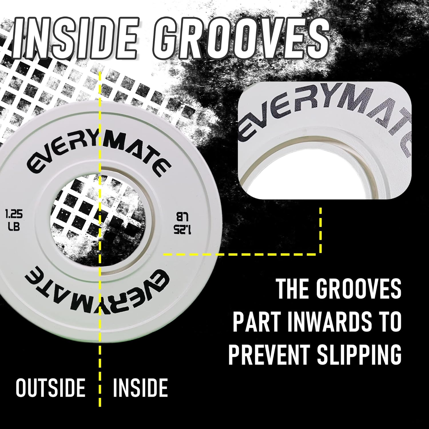 EVERYMATE Change Weight Plates 1.25LB 2.5LB 5LB Set Fractional Plate Olympic Bumper Plates for Cross Training Bumper Weight Plates Steel Insert Strength Training Weight Plates - 10 Lbx2 image number 2