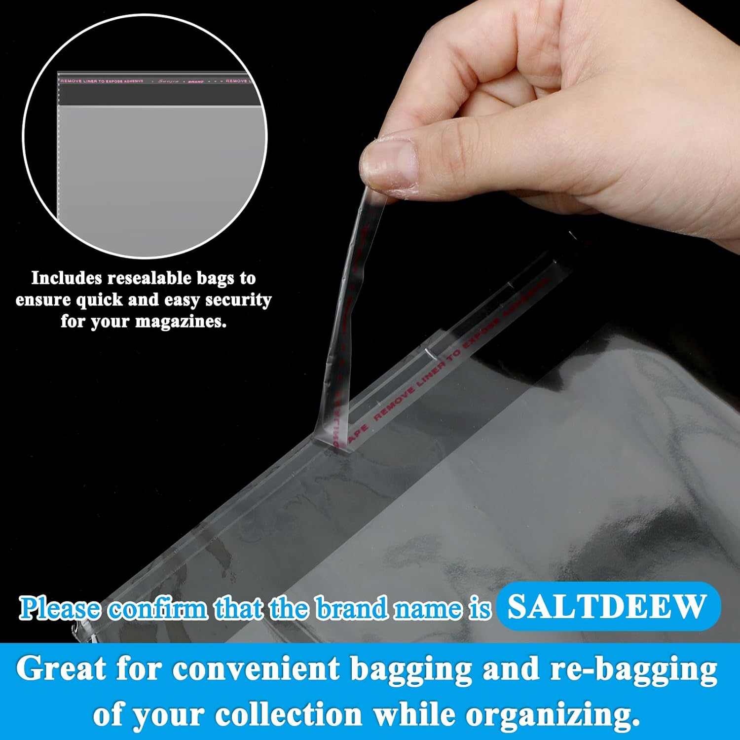 80 Pcs Magazine Protectors for Collectors Clear Plastic Magazine Sleeves 9.25 X 11.42 Inch Comic Book Size Cellophane Bags Resealable Protective Storage Display for Guides Documents Photos image number 3