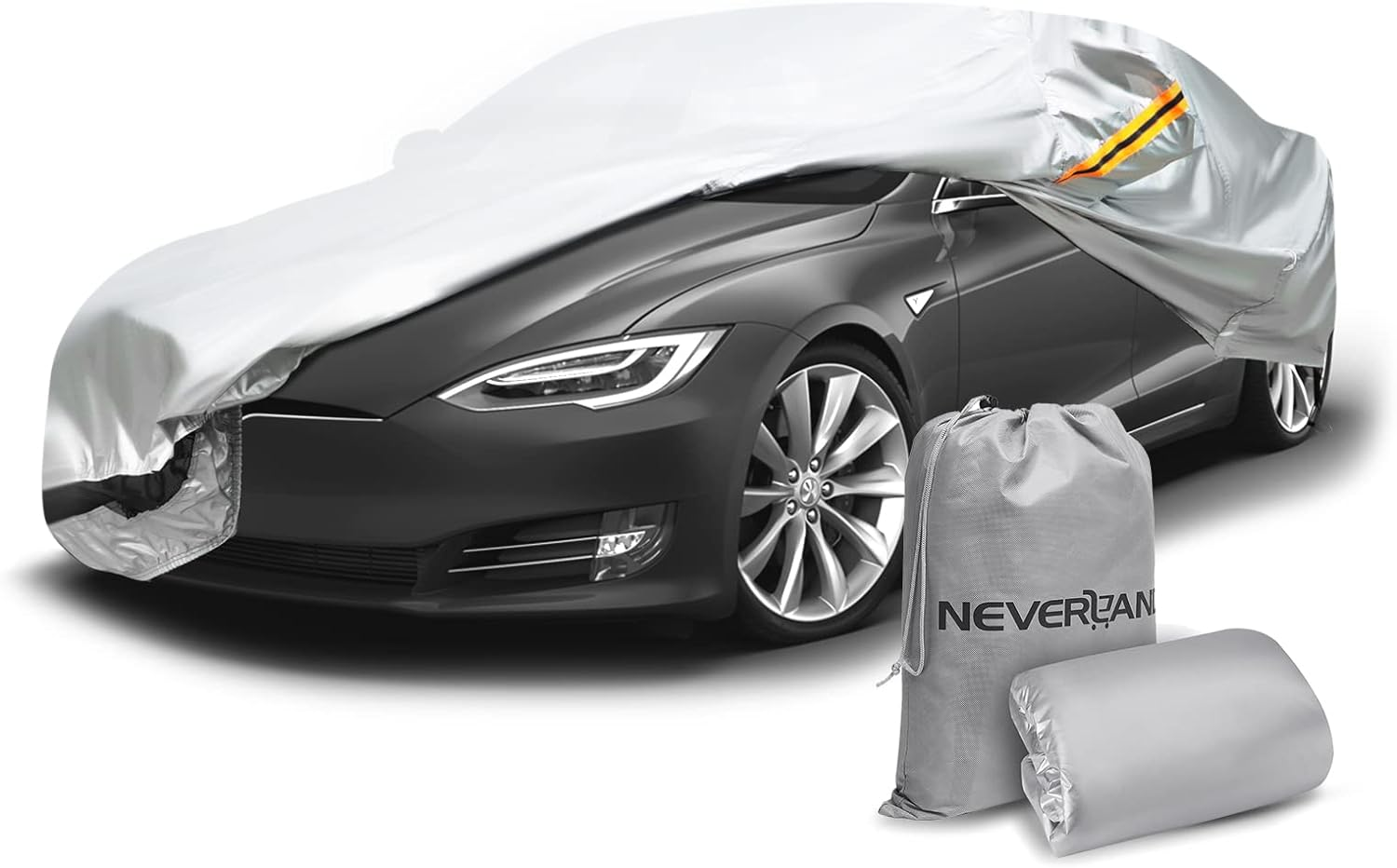 Neverland Compatible with Tesla Model 3 Car Cover Waterproof All-Weather Protection for 2017-2025 Tesla M3 Outdoor Full Car Cover Heavy Duty with Ventilated Mesh Charging Port image number 2