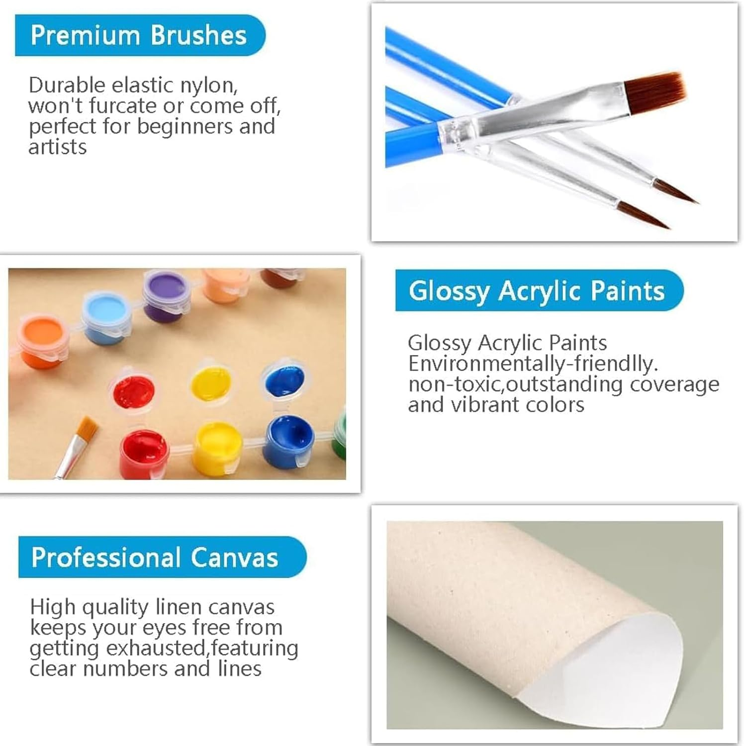 Paint by Numbers for Adults,Van Gogh Starry Night Painting by Number Kits on Canvas for Adult Beginner, without Frame DIY Oil Painting Acrylic Paints with 3 Brushes,Home Wall Decor Gift 12X16Inch image number 5