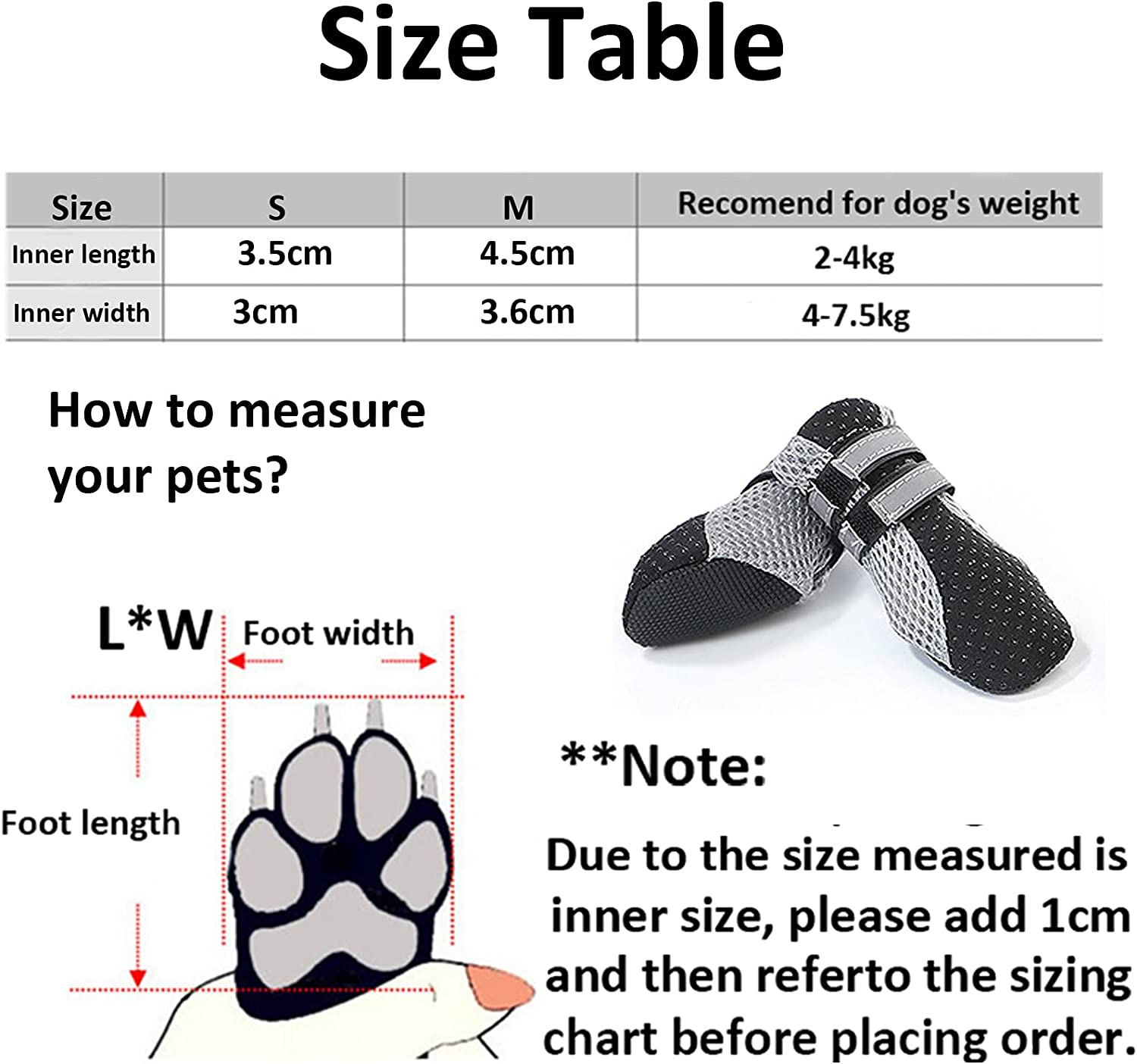 Protective Dog Boots Paw Protector, MH MOIHSING Non-Slip Pet Shoes Durable Dog Shoes Breathable Dog Booties for Small Dogs Outdoor(Size Large, 2 Pairs, Black) image number 4