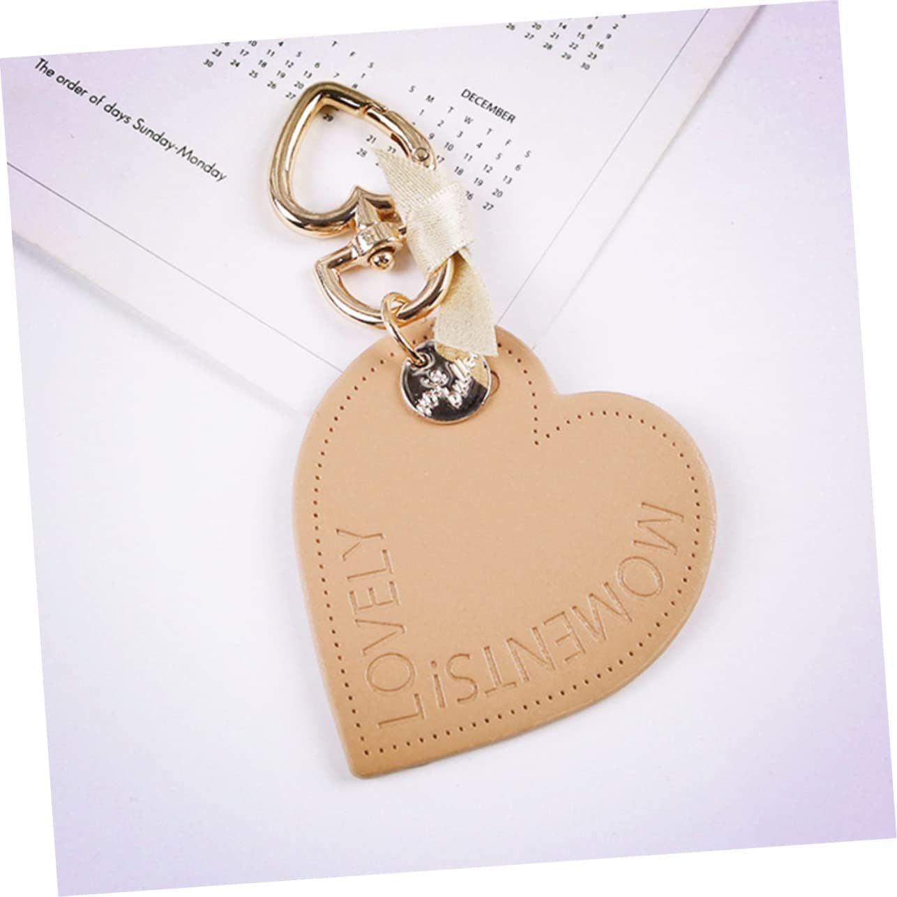 HAPINARY 3Pcs Heart Pendant Key Ring Decorative Heart Shape Backpack Pendant Leather Keychain for Car Key Ring Holder Bag Hanging Ornament image number 3
