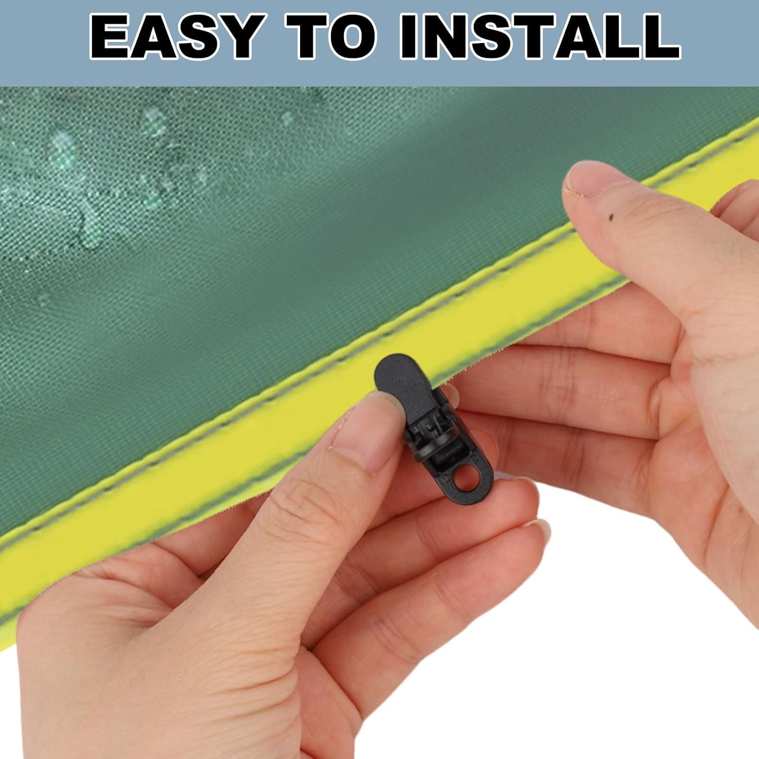 20Pcs Heavy Duty Tarp Clips with 20Pcs D Buckles, Adjustable Waterproof Tarp Clamps Reusable Tarpaulin Clips D-Shaped Hooks for Tents Canopy Boat Pool Cover image number 5