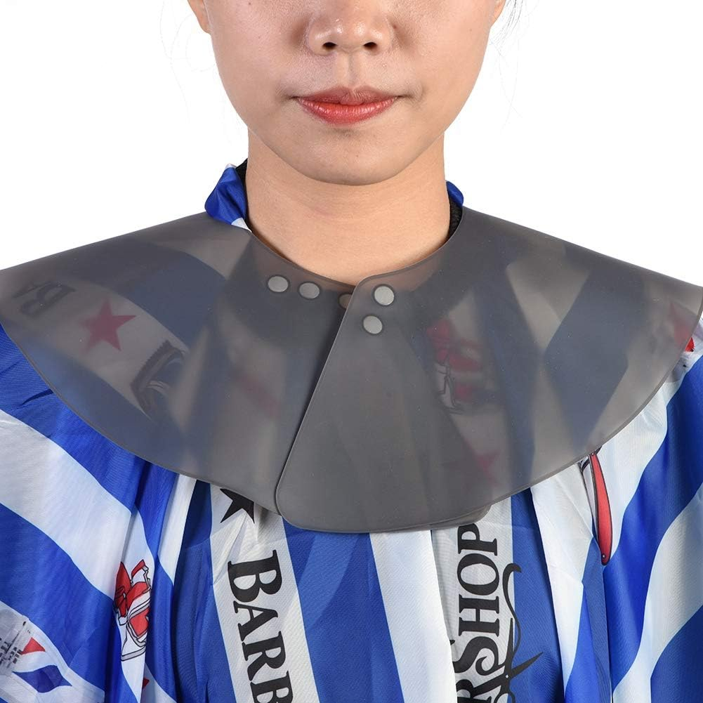 Hair Cutting Collar, Magnet Clasp Design Soft Salon Haircut Shoulder Wrap, Hair Shawl Neck Guard for Hair Cutting Hair Dye(Grey)