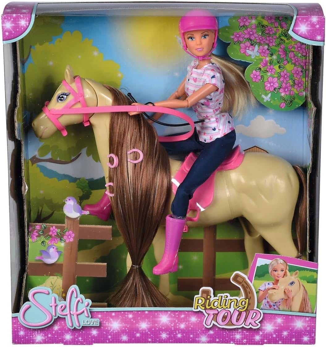 Steffi Love Riding Tour &ndash; Fully Moveable Fashion Doll with Horse & Stylish Equestrian Outfit &ndash; Pretend Play Horse Riding Set for Kids Ages 3+ image number 1
