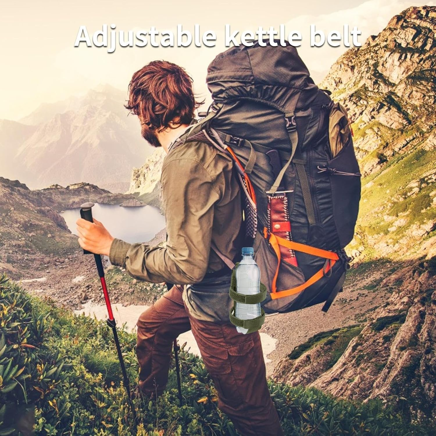 Water Bottle Holder Bag - Adjustable Portable Water Bottle Carrier Bag with Hook and Loop,Insulated Bottle Sling Holder Case Pouch for Stainless Steel, Sport and Energy Drinks Pochy image number 5