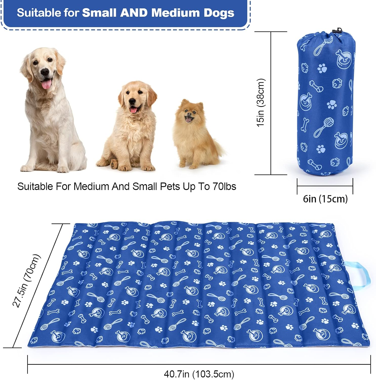 Ownpets Outdoor Dog Bed Waterproof Travel Dog Mat, Reversible and Portable Large Size Camping Dog Bed,Machine Washable,103X70Cm image number 6