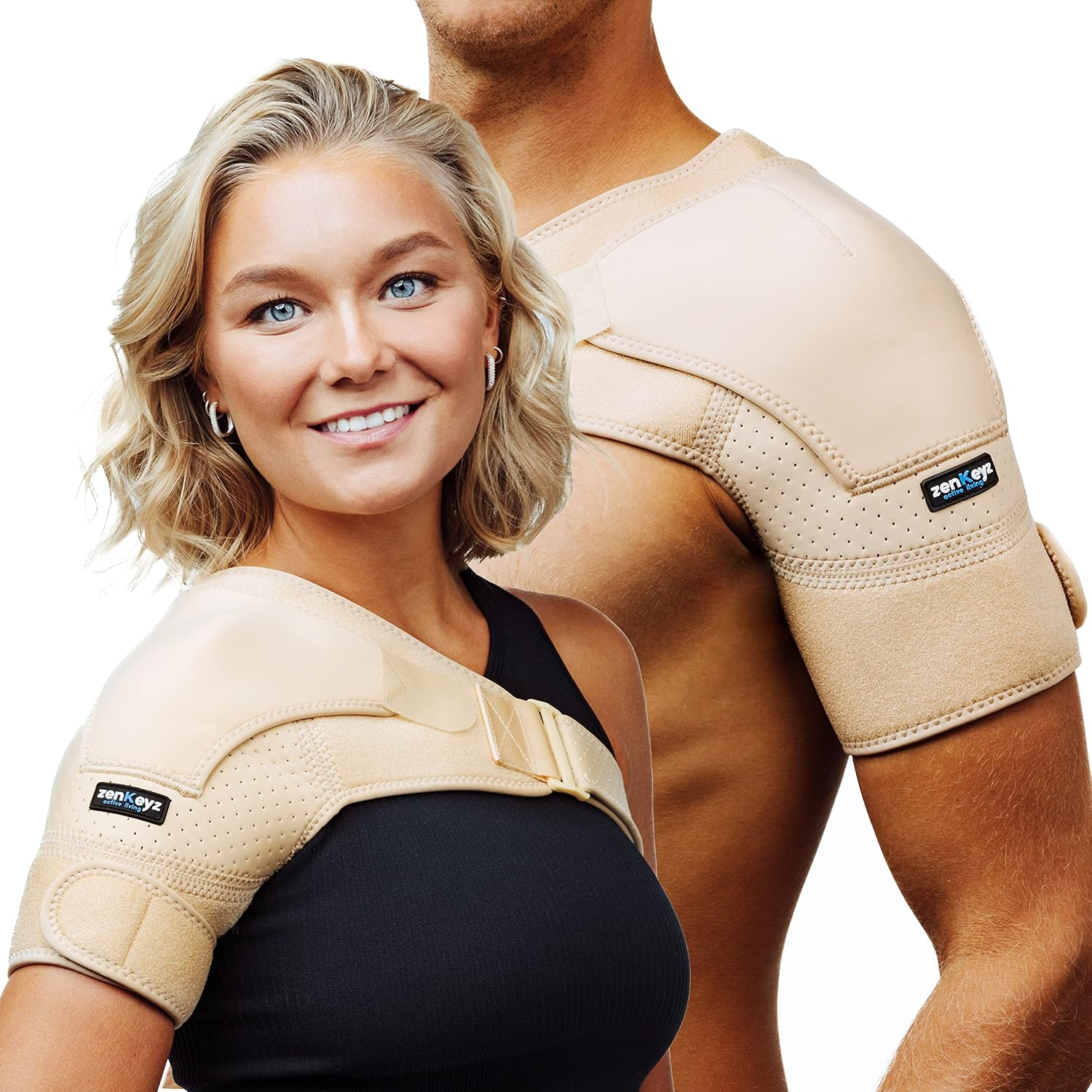Shoulder Brace for Men and Women+ Bonus &ndash; for Torn Rotator Cuff Support,Tendonitis, Dislocation, Bursitis, Neoprene Shoulder Compression Sleeve Wrap by Zenkeyz