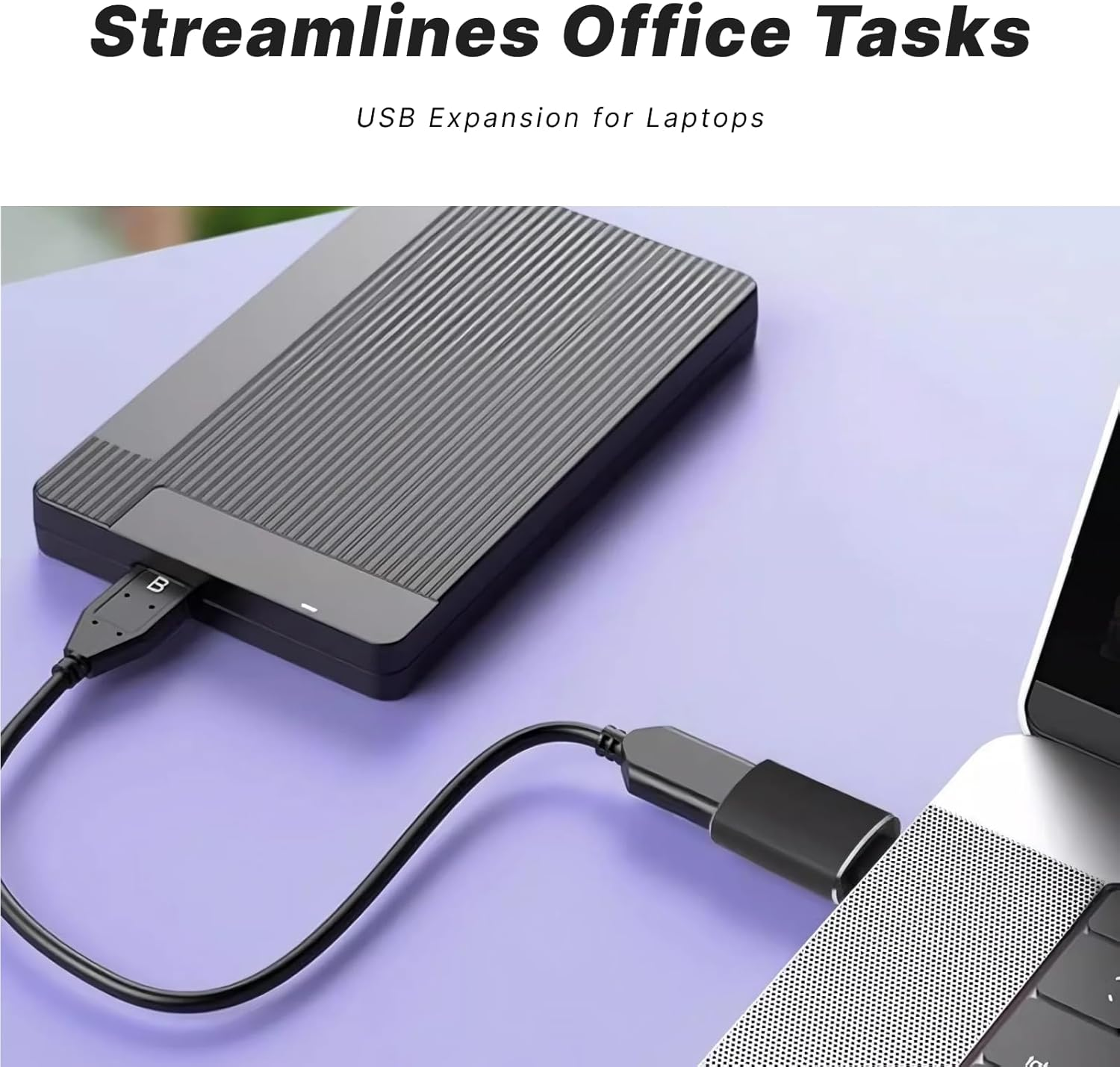 5Gbps USB-C to USB Adapter 4-Pack, Aluminium Type-C Male to USB-A Female Converter, Supports Thunderbolt 4/3 OTG, Compatible with Iphone 15/16, Macbook Air/Pro, Ipad, High-Speed Data Transfer, Black image number 4