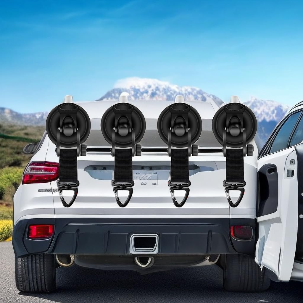 4PCS Heavy Duty Suction Cups,Camping Tarp Accessory Suction Cup Attachment,Outdoor Strong Suction Cup Wall Anchor for Camping Car Van Truck Boat Front and Side Awning (4)