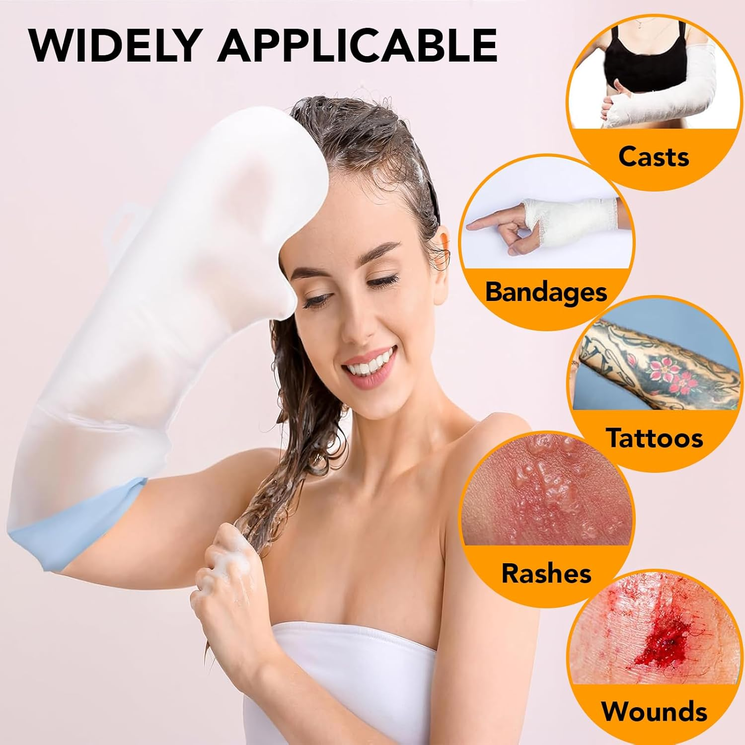 Waterproof Arm Cast Cover for Shower, Soft Comfortable Cast Shower Cover Cast Covers for Shower Leg after Surgery Cast Bag for Shower Reusable Adult Cast Protector image number 2