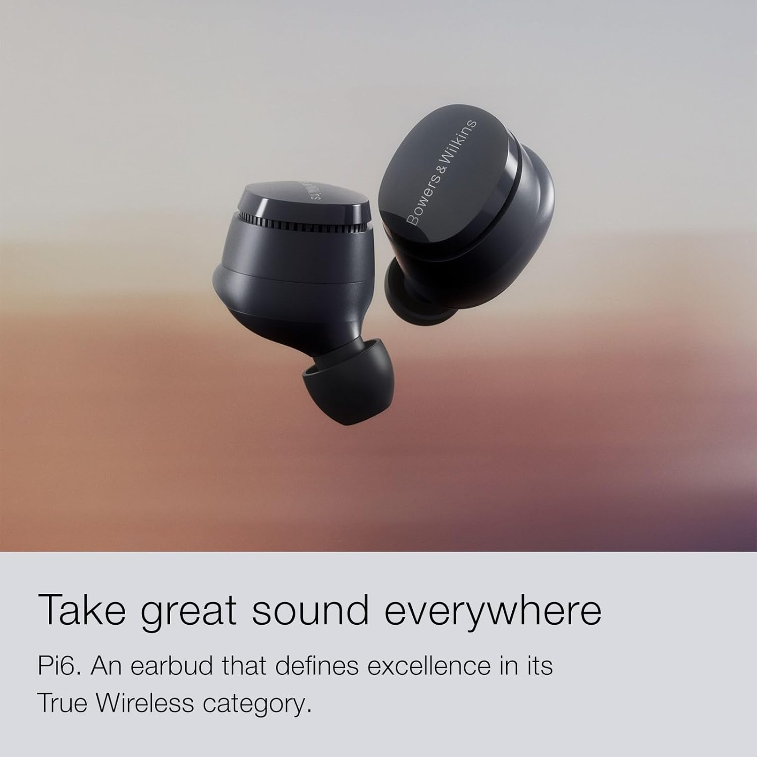 Bowers & Wilkins Pi6 Wireless Earbuds (Cloud Grey), In-Ear Bluetooth Earphones with Aptx Adaptive & 12Mm Drivers, Bespoke Active Noise Cancelling Earbuds, 3 Built-In Mics, 15-Min Quick Charging image number 2