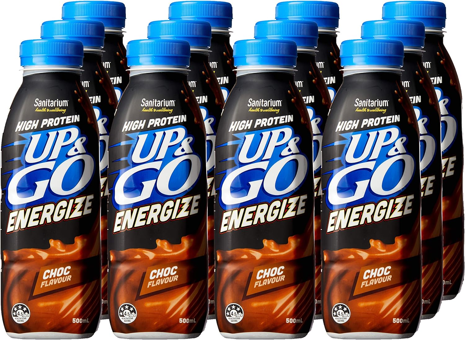 UP&GO Energize Choc Flavour Liquid Breakfast in Bottle, 12 X 500 Milliliters