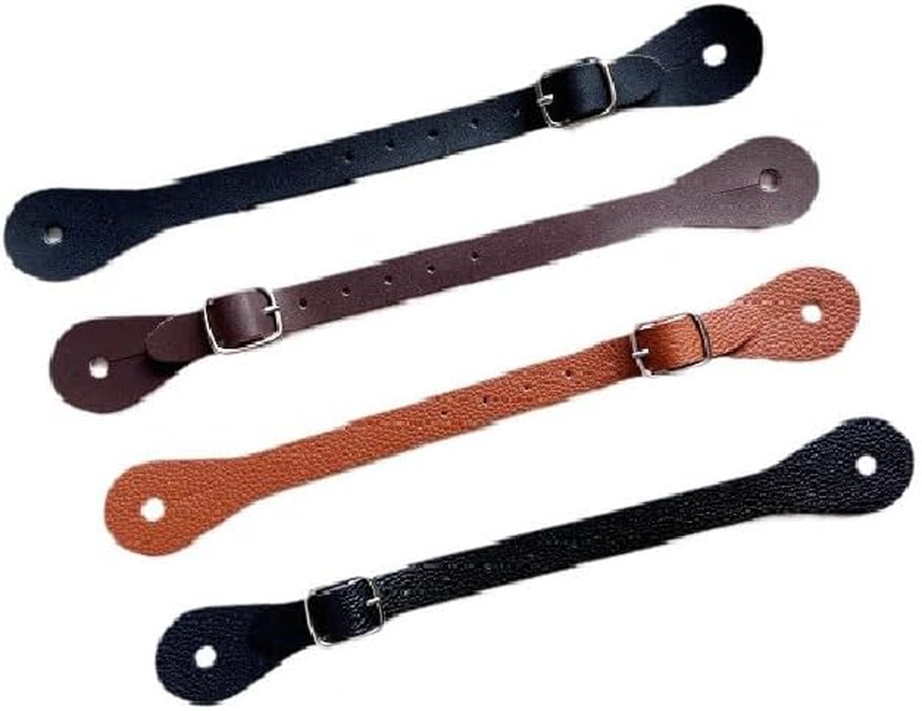 2 Pcs Leather Single Ply Man Woman Adjustable Boot for Thigh High Boots Spur Straps Riding Leather Spur Straps (Brown, 3.2 * 25Cm) image number 2