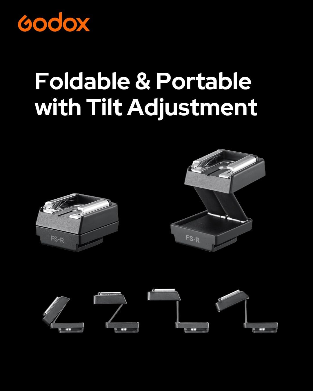 Godox FS-R Hot Shoe Riser, Godox FS R Flash Riser for Manual Flash GODOX IM30 IM20 IM22, No Blocked Edge, Tilt Adjustment for Bounce Lighting image number 5