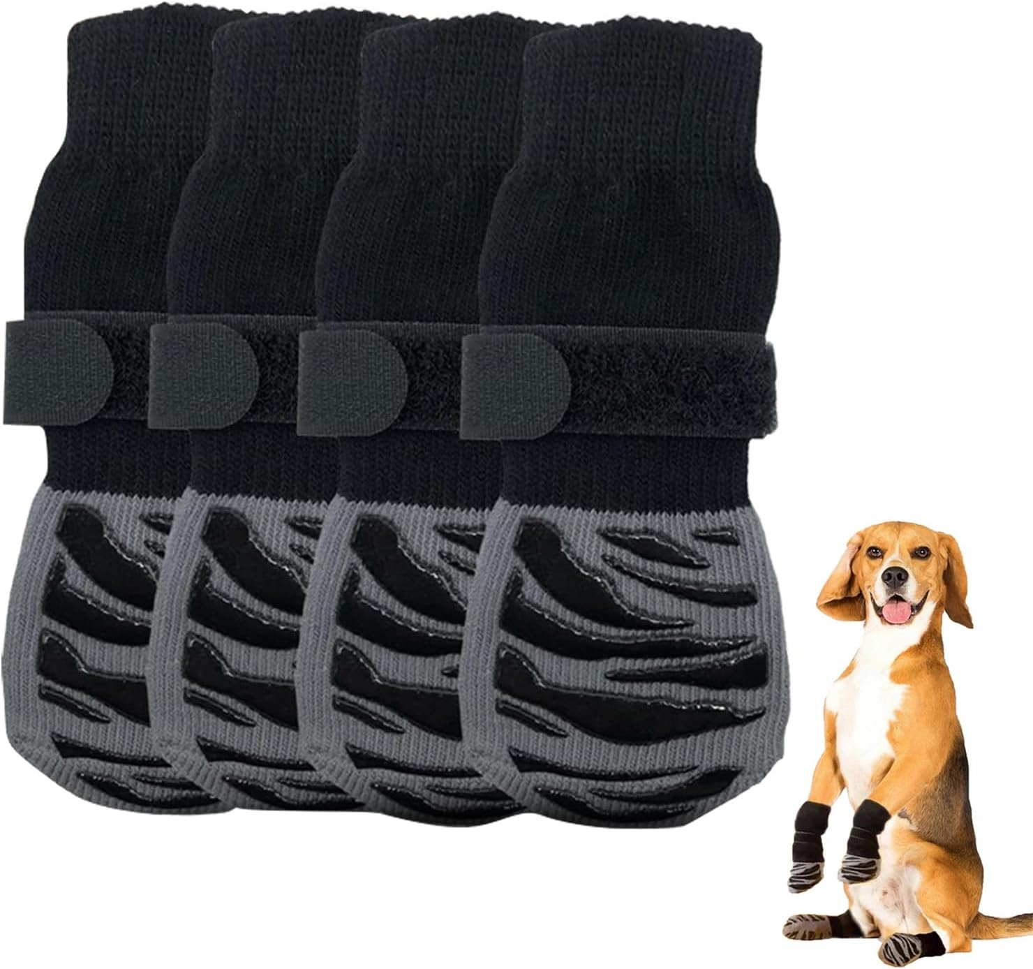 Velmoriah Dog Socks to Prevent Licking Paws, Non-Slip Dog Socks for Hardwood Floors, Comfortable Paw Protectors Dog Booties Shoes for Hot Pavement and Winter (S) image number 5
