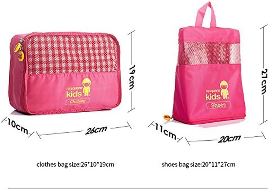 M Square Travel Accessories/Travel Organizer/Travel Bag/Daily Bag 4 Piece Set Utility Kids Lightweight Multifunction Foldable Travel Bags (Pink) image number 6