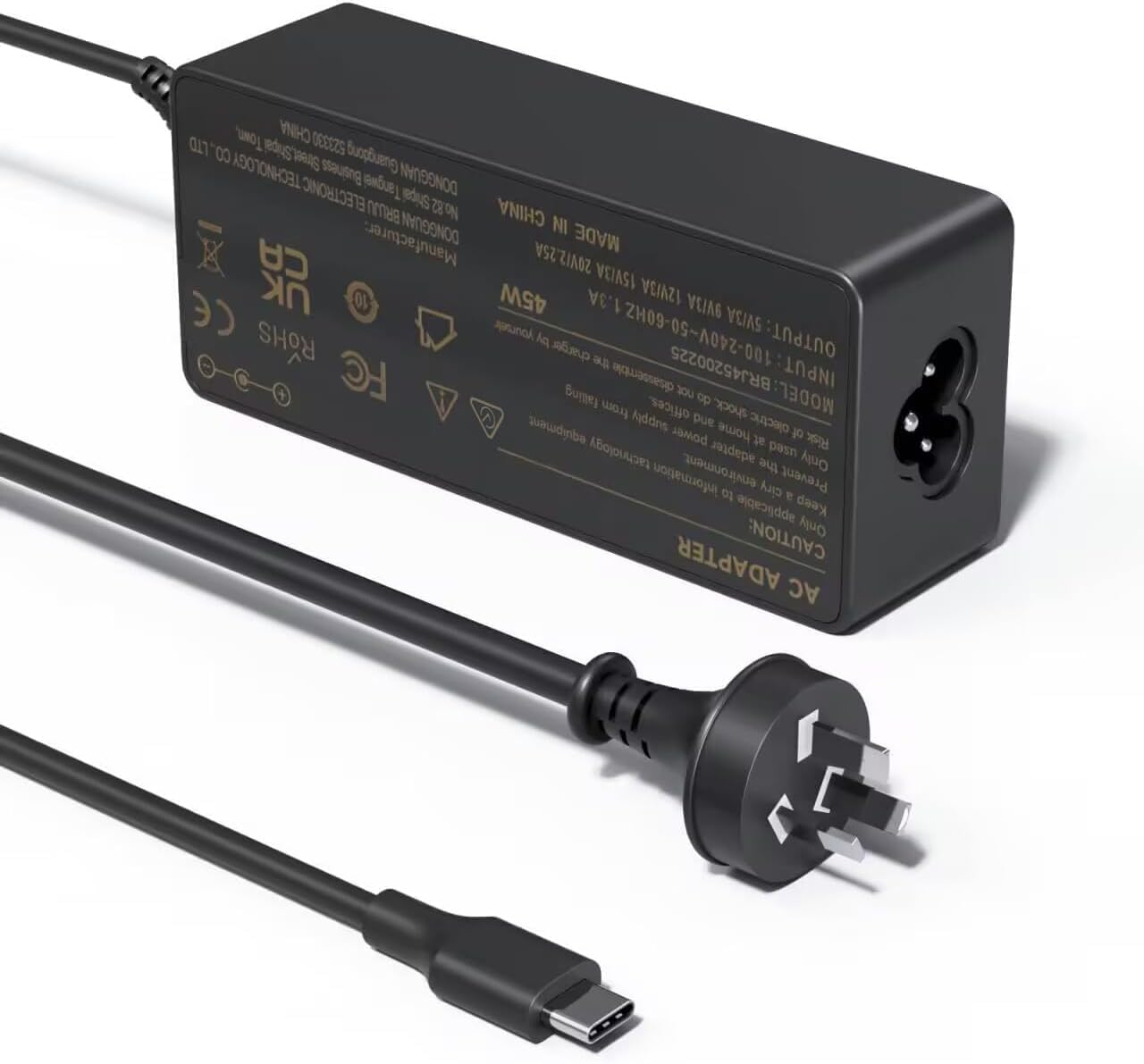 45W USB C Laptop Charger for Lenovo Chromebook 100E 300E 500E C330 S330 C340 Thinkpad T480 T480S T580 T580S E480 E580 ADLX45YIC3D Universal Type C AC Adapter Power Supply Cord image number 1