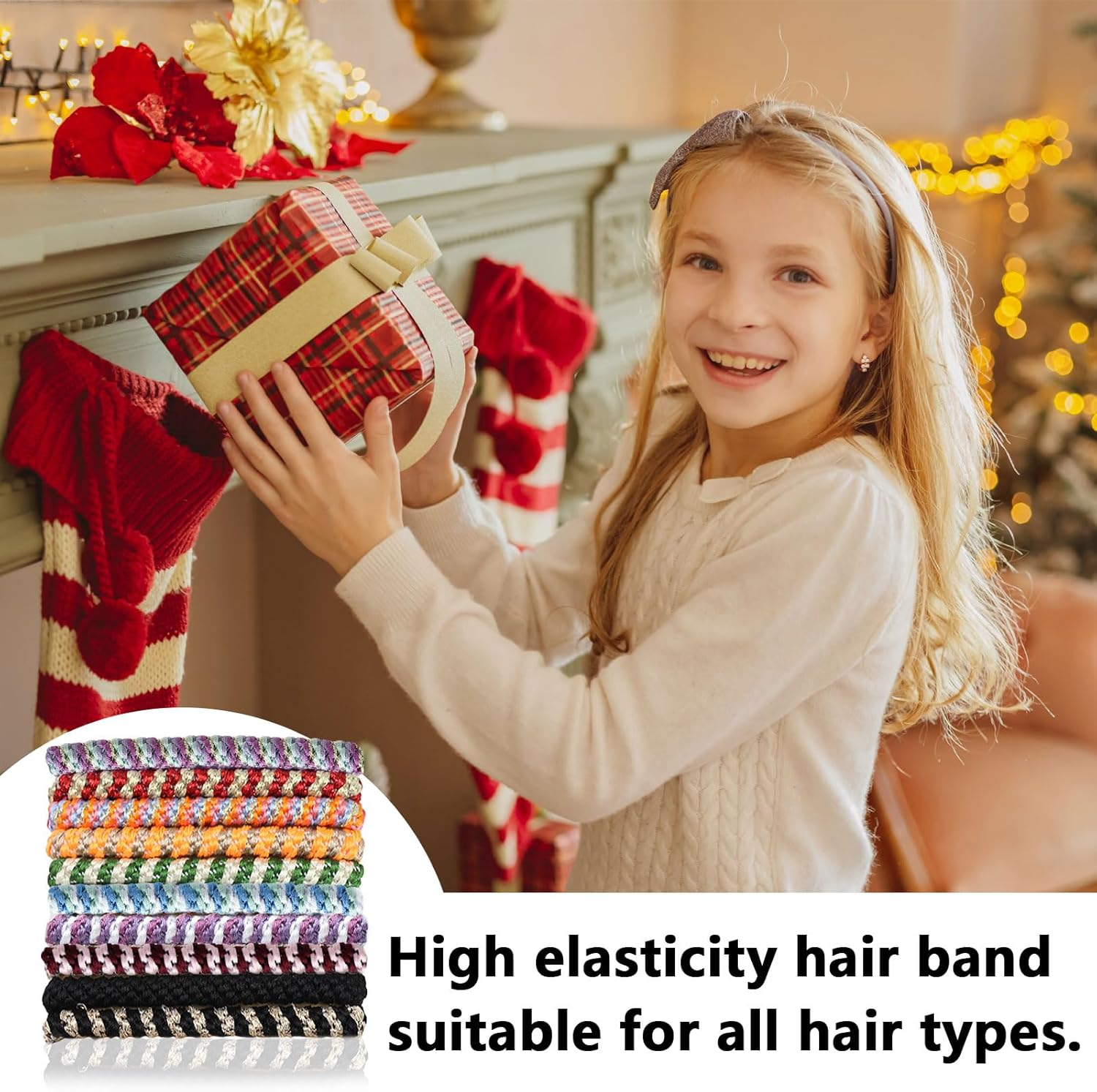 YIHAOH Pack of 10 Soft Elastic Hair Bobbles for Women, Multiple Colours for Girls, Scrunchies, Braided Hair Bands, No Damage to Hair, Suitable for Ponytails, All Types of Hairstyles image number 1