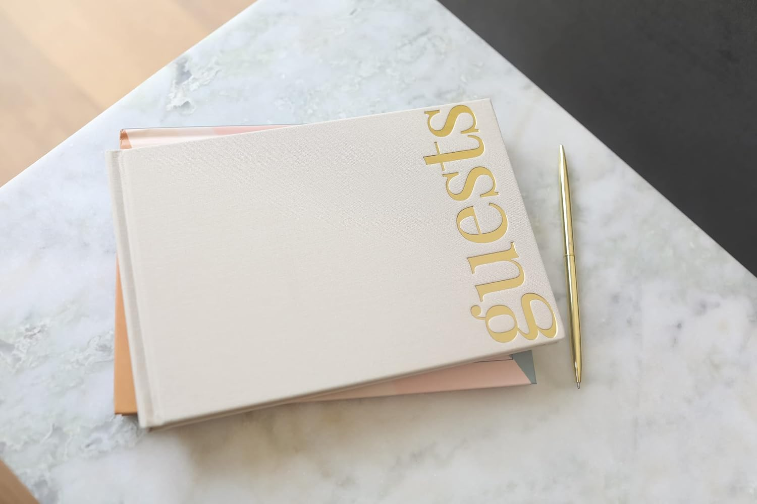 Guest Book: Beautiful Keepsake for Life&rsquo;S Special Events - Sign in Book for Wedding Reception, Baby Shower, Funeral and Vacation Home - 100 Pages, Ribbon Bookmark and Gold Foil image number 6