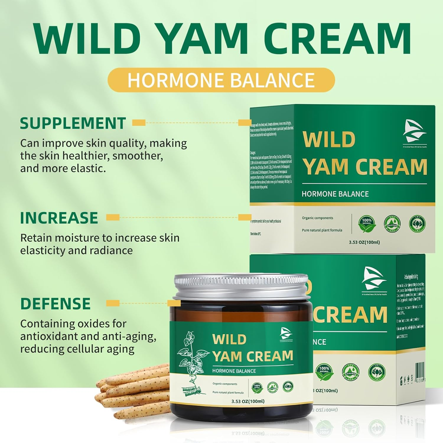 Organic Wild Yam Cream, Wild Yam Cream for Hormone Balance, Natural Night Sweats Cream for Man & Women (1PC) image number 6