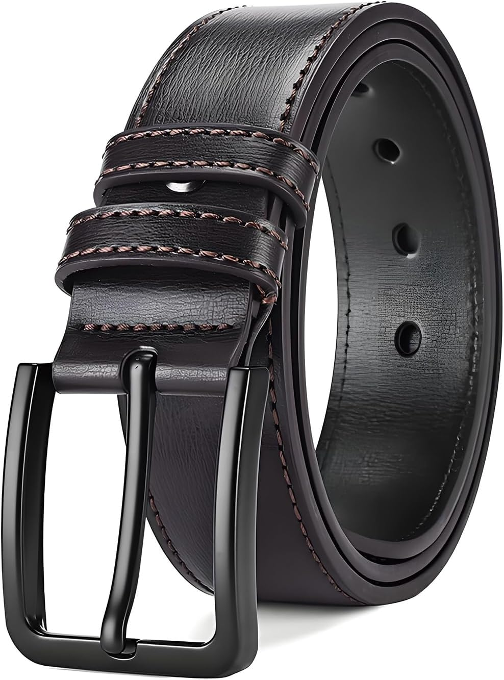Men'S Casual Jeans Belt Classic Work Business Needle Buckle - Adjustable Leather Waist Belt for Men with Durable Metal Buckle, Suitable for Various Occasions ﻿