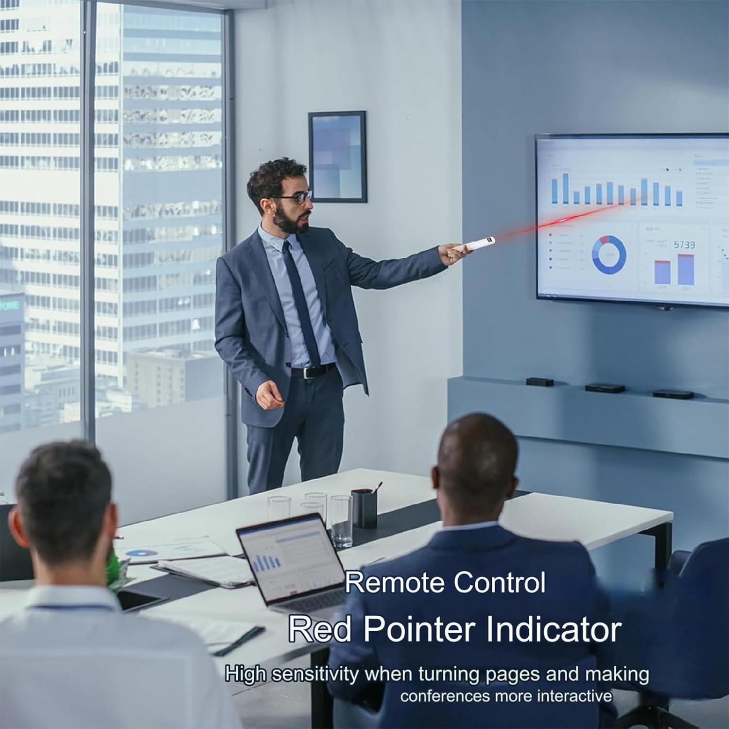 Rechargeable Wireless Slide Presenter with LED Digital Screen, Wireless Presenter Remote, Plug & Play, Slide Advancer for Computer/Mac/Laptop image number 3