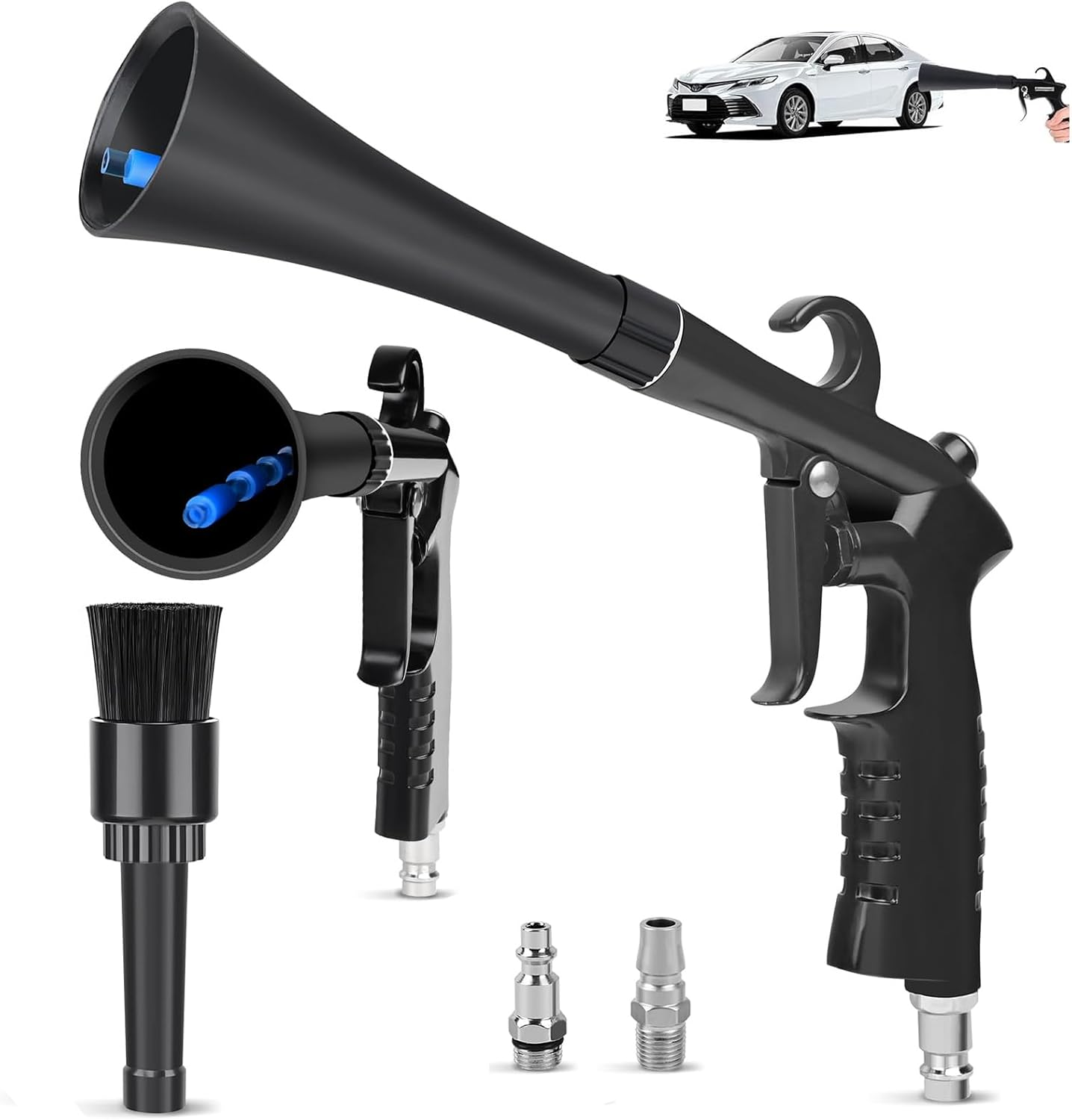 Tornado Dry Cleaning Gun with 3 Connectors, Car Cleaning Gun Detailing Interior Dryer Air Blow Gun, Air Nozzle Blow Gun for Dust Cleaning Car Detailing image number 6