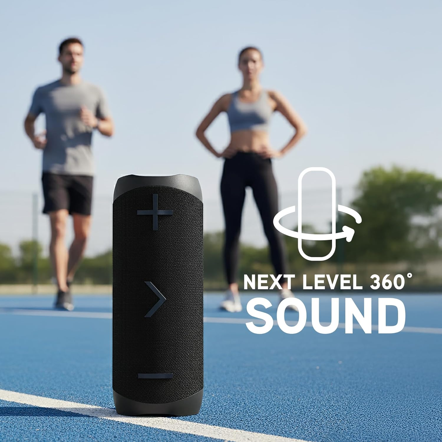 Blueant X-3D MAX Portable Bluetooth Speaker, 40W Powerful 360&deg; Sound with Deep Bass, IP67 Waterproof, Duo Mode Wireless Stereo, up to 12 Hours Playtime, USB-C Fast Charging, Black image number 6