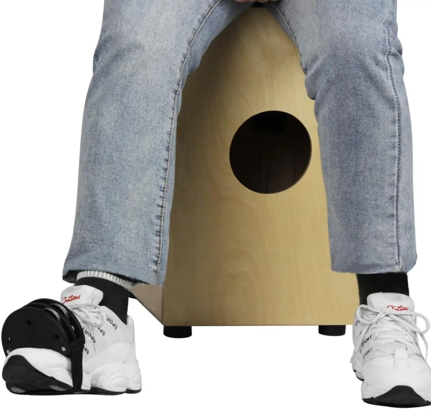 4 PCS Foot Tambourine Percussion,Foot Drum Set, Musical Instrument Drum, Percussion Instruments, Foot Tambourine Double Row Stainless Steel Jingles Foot Bell Accompaniment Instrument image number 2