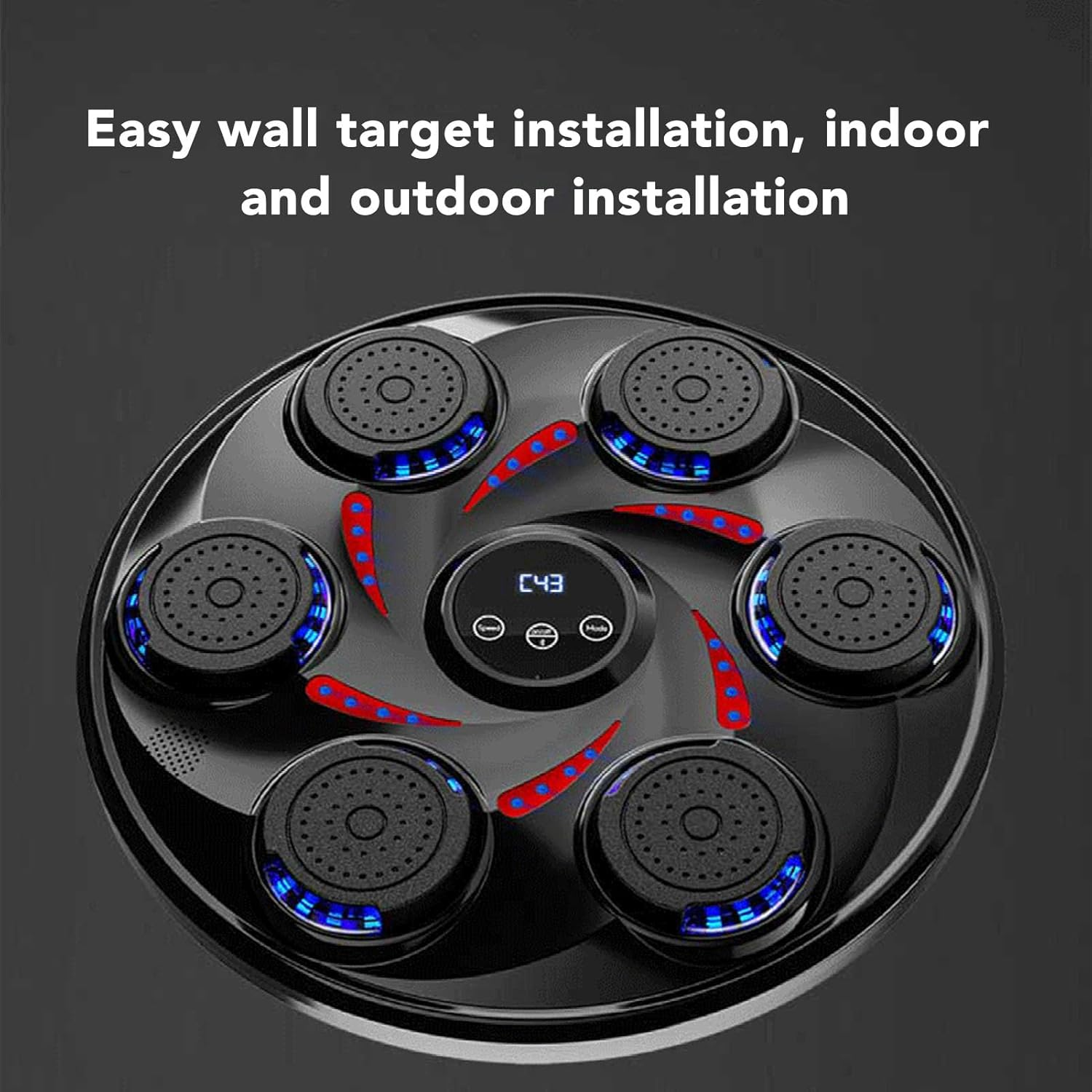 Music Boxing Machine, Wall Mounted Boxing Game with Gloves, Intelligent Punching Target, Adjustable Wall Mounted Boxing Punching Training Target with Gloves image number 2