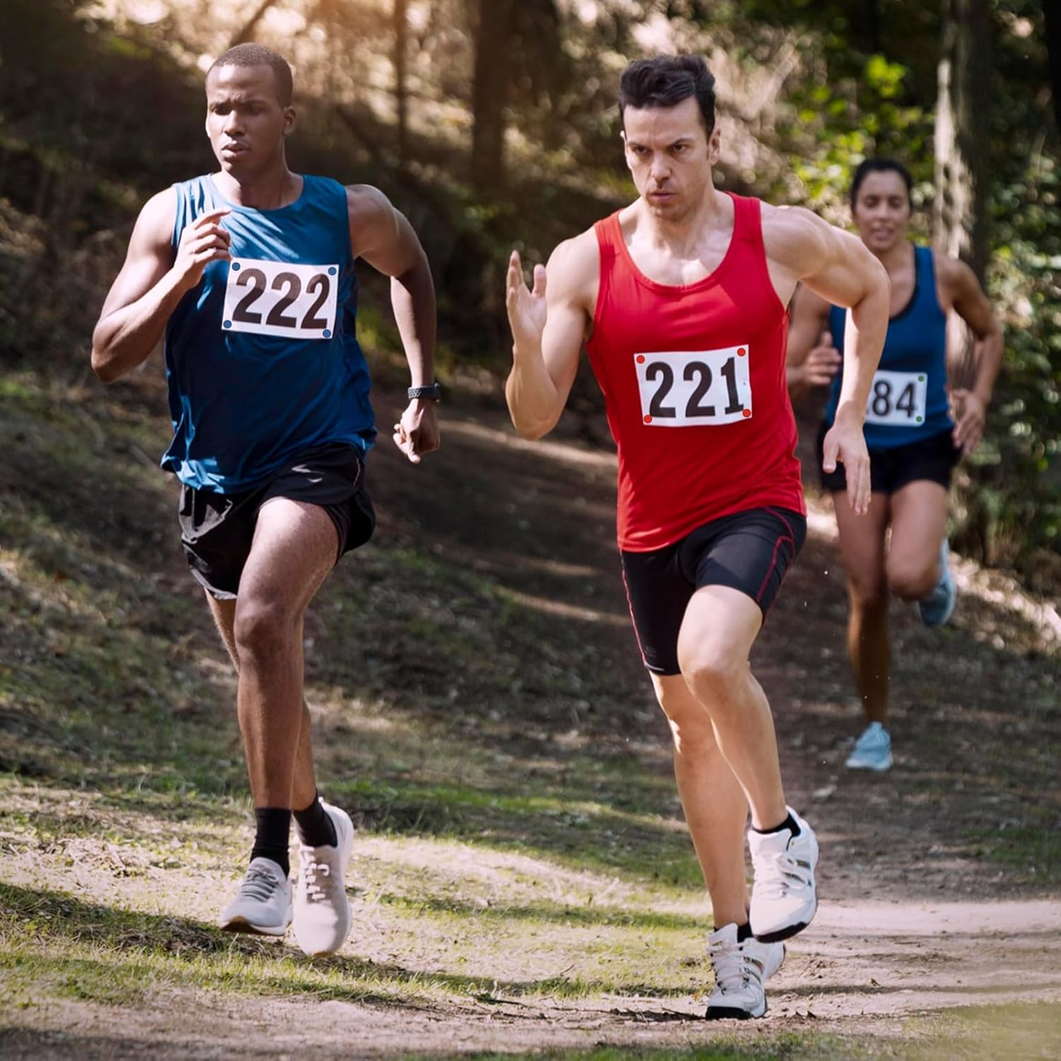 WELANE Race Bib Clips, 24 Pairs Mini Plastic Race Number Buckles for Marathon, Track and Field Event (Bulk) image number 3