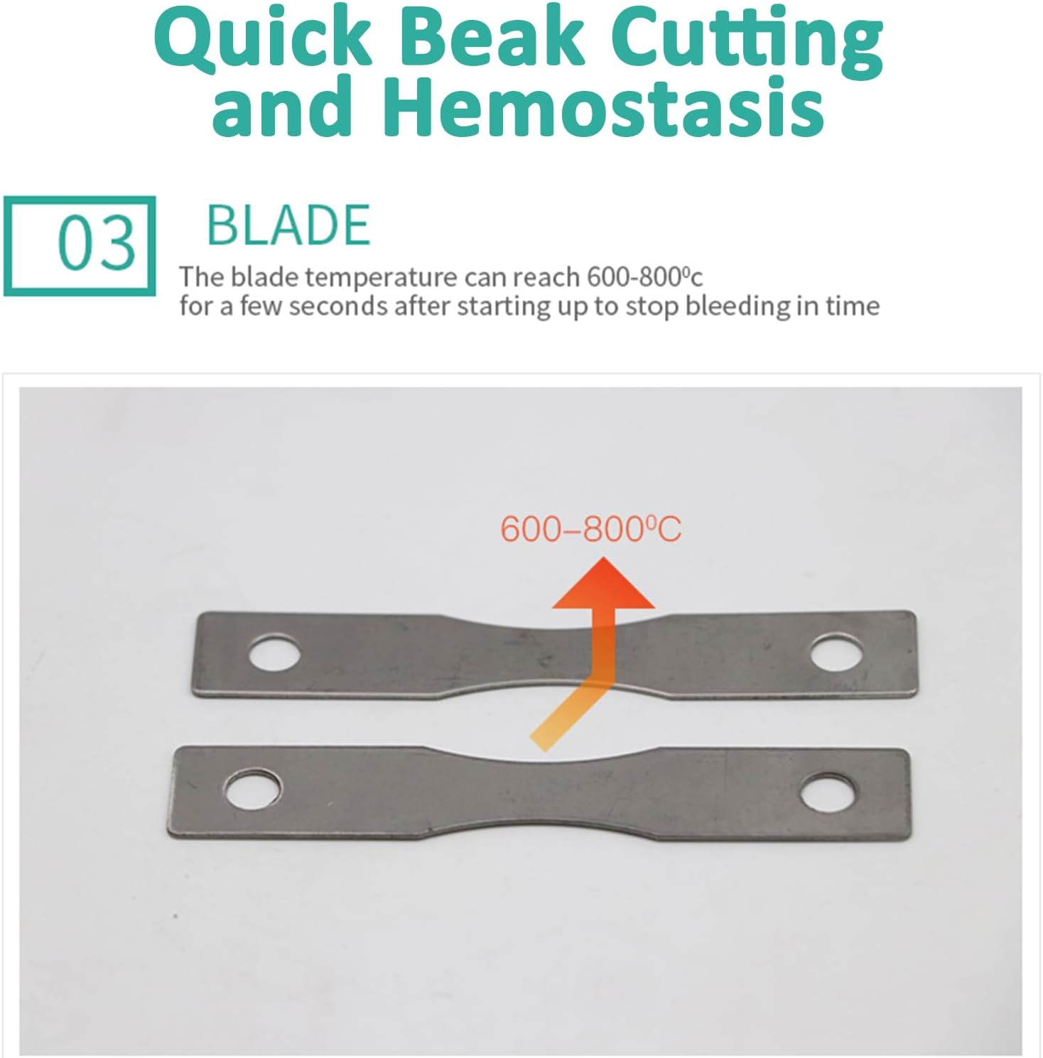 200W Automatic Chicken Debeaking Machine, Poultry Beak Cutting Machine with 5 Blades, 4 Gears Temperature Regulation/Cutting Beak Quickly/Easy to Carry, Chicken Beak Cutter, for Chick/Duck/Goose - Black image number 2