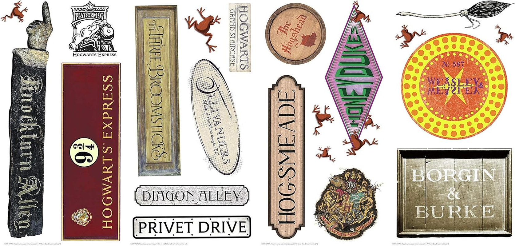 Roommates RMK3778SCS Harry Potter Signs Peel and Stick Wall Decals 9" X 17.375" image number 2